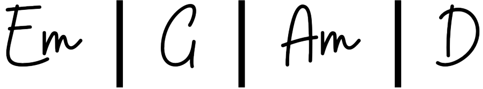 Em/G/Am/D Chord Chart
